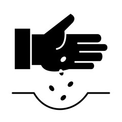 Solid PLANTING SEEDS design vector icon design vector line icon svg