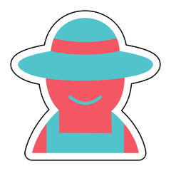 Sticker GARDENER design vector icon design vector line icon svg