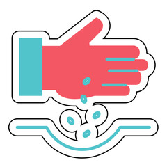 Sticker PLANTING SEEDS design vector icon design vector line icon svg