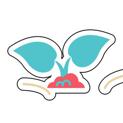 Sticker SEEDLING design vector icon design vector line icon svg