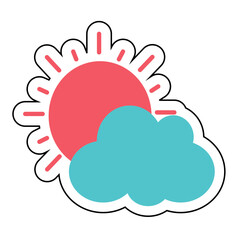 Sticker SUNNY DAY design vector icon design vector line icon svg