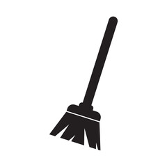 Cleaning tool broom icon logo,vector illustration template design.
