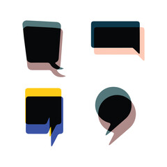 set of colorful speech bubbles, vector bubbles