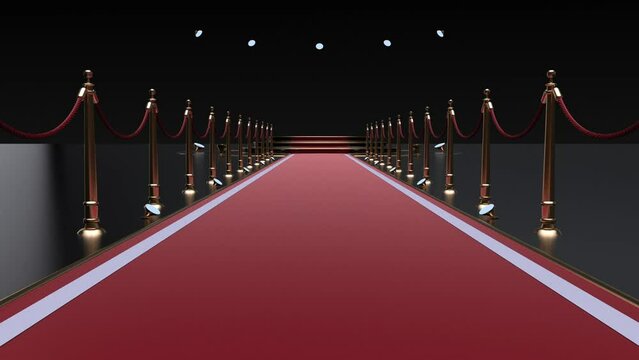 3D animation of Red carpet Opening with the number four