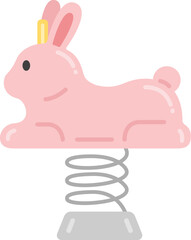 公園にある、ウサギのスプリング遊具のイラスト