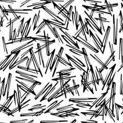 Seamless pattern with black pencil brushstrokes