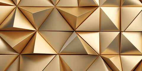 Dreieckige Elemente in gold als Hintergrund, ai generativ