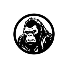 gorilla hand drawn logo design illustration Generative AI
