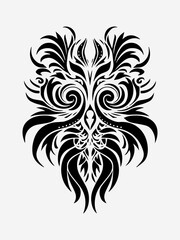 Dynamic and bold tribal tattoo design element, representing strength, unity, and the timeless artistry of indigenous cultures Generative AI