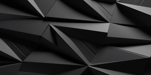 Dreieckige Elemente in schwarz als Hintergrund, ai generativ