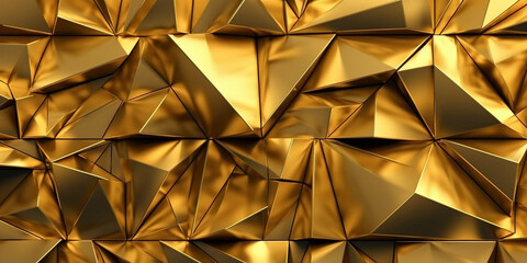 Dreieckige Elemente in gold als Hintergrund, ai generativ