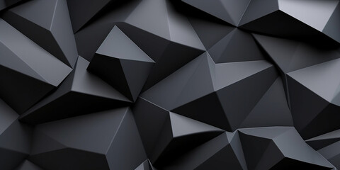 Obraz premium Dreieckige Elemente in schwarz als Hintergrund, ai generativ