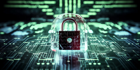 A tech expert is using a laptop to secure a network, protecting the data within. - generative ai