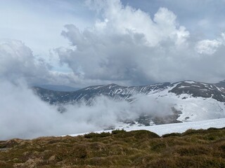 clouds in the mountains