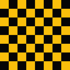 Pattern with a square grid. Black and yellow vector illustration, grid style transparent background