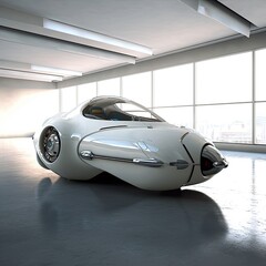 Obraz na płótnie Canvas Conceptual design of a futuristic vehicle. Generative AI