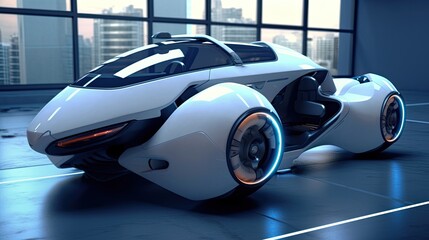 Obraz premium Conceptual design of a futuristic vehicle. Generative AI