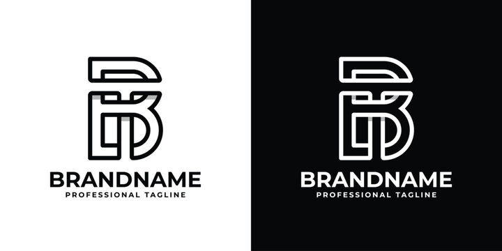 Letter BT or TB Monogram Logo, suitable for any business with BT or TB initials.