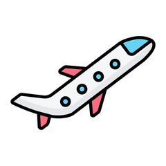 Airplane Line Color Icon