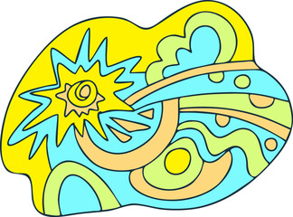 background doodle conditional image of symbols of summer and nature
