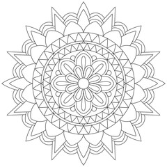 Leaf Flower Petal Coloring Mandala Art Simple Graphic Shape Vector Floral Oriental Outline Vintage Decorative Elements Pattern Illustration Islam Arabic Indian Turkish Mystic Religion Morals Lotus