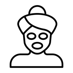 Mask, Face mask, Skincare, Beauty routine, Facial treatment, Skin rejuvenation Icon lineal