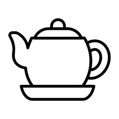 Teapot, Tea brewing, Tea preparation, Tea vessel, Tea serving, Tea culture, Tea traditions Icon lineal