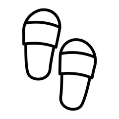 Slippers, Footwear, Comfort, Indoor shoes, House shoes, Cozy, Warmth, Relaxation Icon lineal