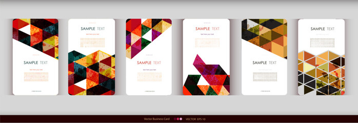 Abstract geometric business card Set. Vector