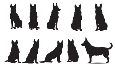 A set of animal silhouette vector design.