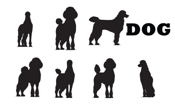 A set of silhouette dog vector illusration