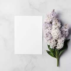 Natural Elegance: DIY Paper Mock-Ups with Floral Frame for Weddings, Showers, and Special Events Generative Ai
