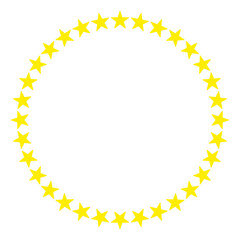 Stars in a circle shape with colorful.