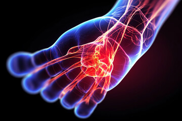 Orthopädie Hand in digitale Darstellung  ai generativ