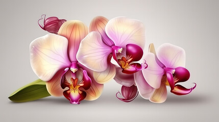 orchid isolated on , background, Bright color. Generative Ai