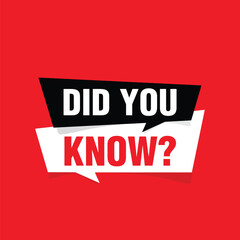 Did you know with question mark, banner vector design stock illustration