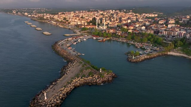 Akcakoca Town coastal view in Duzce Province