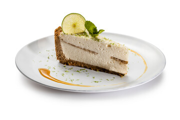 Sweet Lime Pie on white background