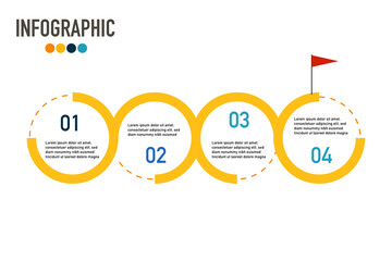 4 segments, steps, options circle Infographic template. Design for presentations.