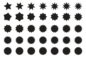 vector pattern with black stars on a white background