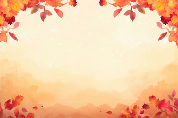 Thanksgiving Post Card, Autumn Leaves, Orange