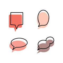 set of colorful speech bubbles, vector bubbles