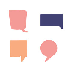 set of colorful speech bubbles, vector bubbles