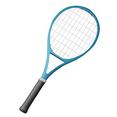 Badminton racket3d illustration with transparent background