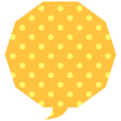 吹き出しのイラスト2【ドット柄（黄色）】