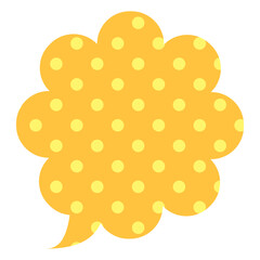 吹き出しのイラスト9【ドット柄（黄色）】