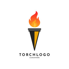 Simple torch logo design template