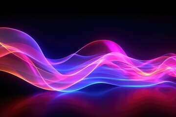 Digital data transfer wave 3d render abstract neon background Generated AI