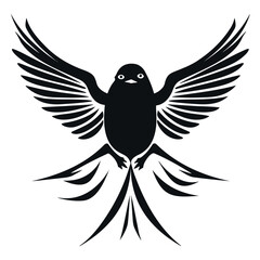 bird silhouette. Isolated vector on a white background