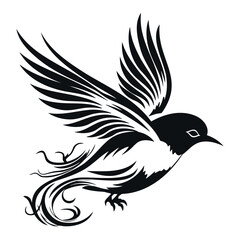 bird silhouette. Isolated vector on a white background